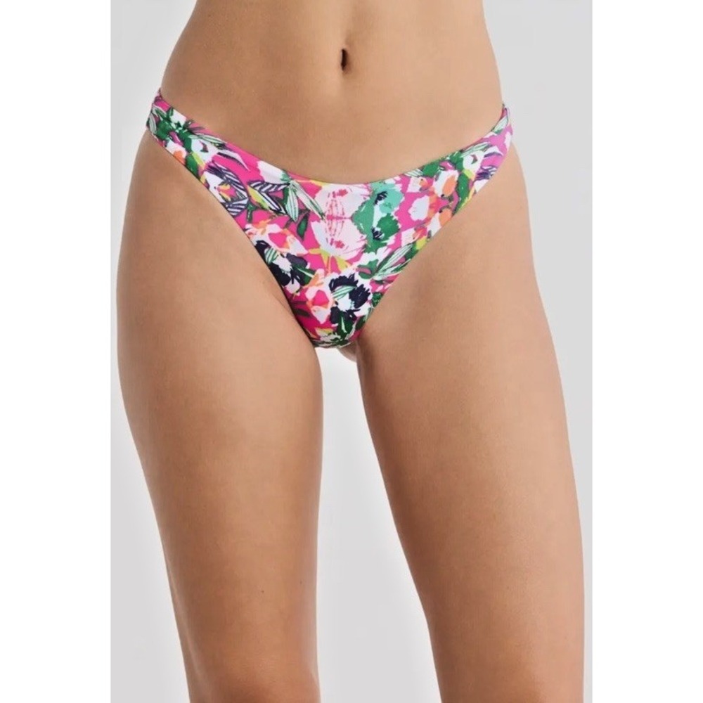 Maaji Women Size Large Sublimity Reversible Floral Classic Bikini Bottom Cheeky